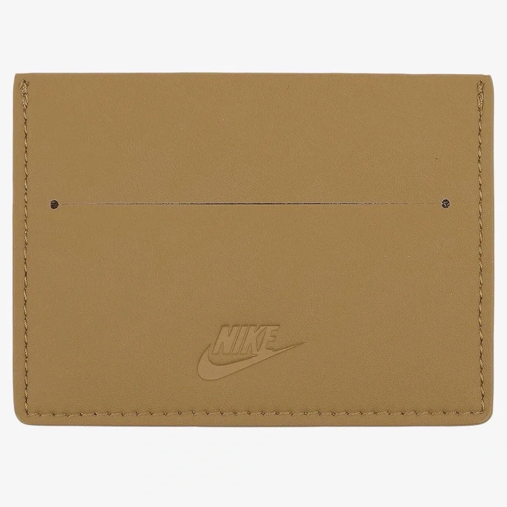Nike Air Force 1 Unisex Slim Card Wallet Wheat/Wheat Leather Icon Swoosh